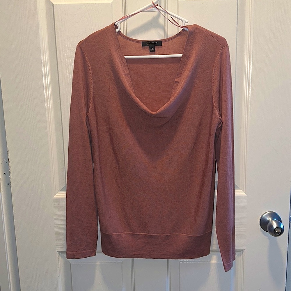 Merino wool pink long sleeve sweater, NWOT